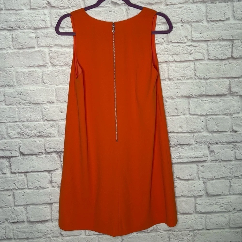 Alice + Olivia Orange V-Neck Shift Dress